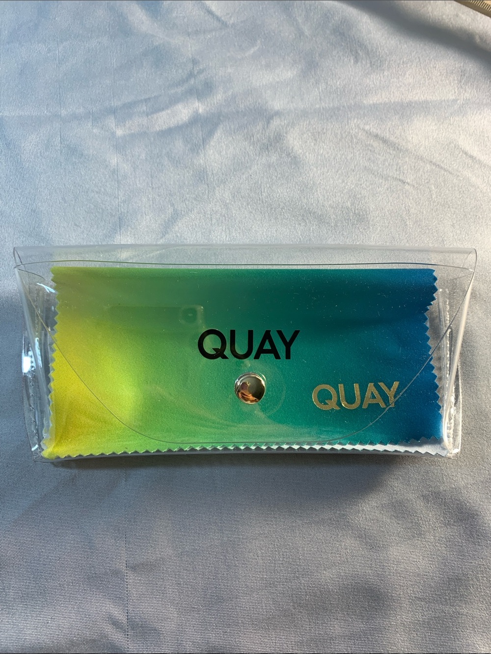 NEW QUAY Gradient Sunglasses Case Storage Pouch with Yellow Green Cloth